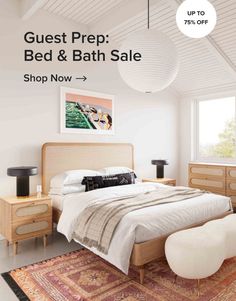 the bed and bath sale is up to 75 % off on all items in this room