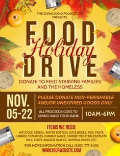 the food drive flyer for fall