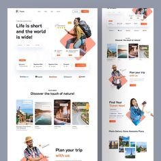 an image of a website design for travel company