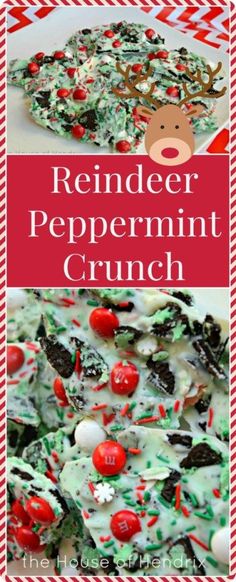 reindeer peppermint crunch recipe on a plate