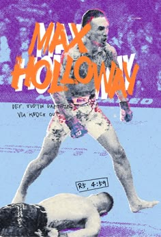 a poster with an image of a man wrestling