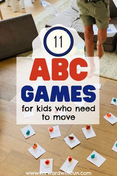 the words abc games for kids who need to move