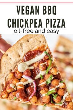 vegan bbq chickpea pizza is an easy and delicious appetizer