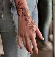 #fashion, #style, #outfitinspiration, #beauty Small Tattoos Arm Sleeve Women, Tattoo For Woman On Arm, Wildflower Hand Tattoo, Hand To Wrist Tattoos For Women, Hand To Arm Tattoo Women, Arm To Hand Tattoos For Women, Arm To Hand Tattoo, Arm And Hand Tattoos For Women, Vine Hand Tattoos For Women