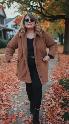 http://liketk.it/3qYQZ Courdory Dress Outfit Winter, Fall Fashions For Plus Size Women, White Boots Plus Size Outfit, Plus Size Autumn Outfits 2022, Plus Size Chelsea Boots Outfit, Plus Size Earthy Outfits Winter, Plus Size Cozy Outfits, Brown Fall Outfits Plus Size, Midsize Sweater Dress