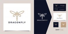 the dragonfly logo and business card design