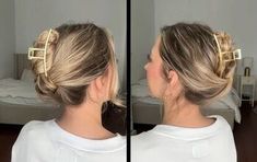 This is a guide to using u-shaped hair pins. Learn how to create different French pin hairstyles with this simple step-by-step hair tutorial. Tiktok Ponytail, Christmas Hairdos, Tease Hair, Bun Hairdo, Braid Hack, Scarf Bun, Faux Braid, Big Ponytail, Teasing Hair