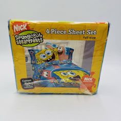 the spongebob sheet set is in its box