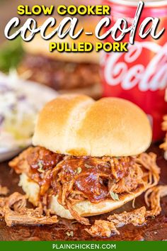 slow cooker coca cola pulled pork sandwiches