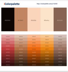 the color palette is shown in different shades