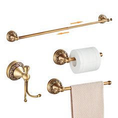 an image of bathroom accessories set with toilet paper roll and towel holder on white background