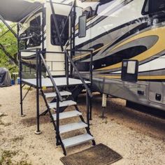 stairs leading up to the top of a motor home