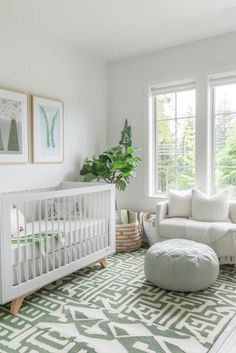 35 Neutral Sage Green Nursery Inspirations Aesthetic Baby Nursery, Baby Room Boy, Gender Neutral Nursery Design, Nursery Design Neutral, Nursery Trends, Baby Room Neutral, Contrast Design, Nursery Room Design, Girl Nursery Room