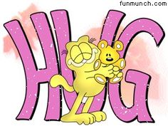 an image of a cartoon character hugging the word hlg in front of it