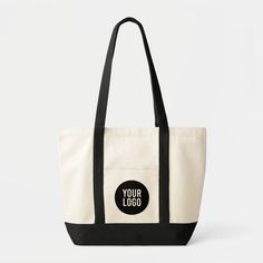 Add Your Own Custom Logo Large Tote Shopping Bag Color: Natural and Black. Gender: unisex. Age Group: adult. Gear Logo, O Bag, Monogram Tote Bags, Art Tote Bag, Custom Tote Bags, Monogram Tote, The Guardians, Doctor Strange, Vintage Logo