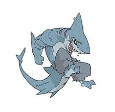 an image of a cartoon character that appears to be in the form of a shark