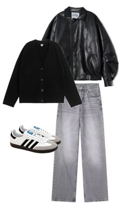 Outfits For The City, Cool Guy Outfits, Adidas Sambas Outfits, Sambas Outfits, Korean Fashion Kpop Inspired Outfits, Cottagecore Clothes, Adidas Sambas, Korean Fashion Kpop, Unisex Clothes