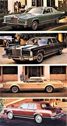 three different cars are shown in this advertisement for the rolls royce estate car, and one is