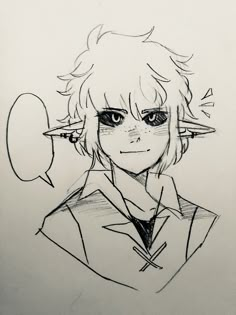 a drawing of an anime character with horns on his head