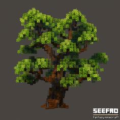 an image of a tree made out of lego blocks with the words seefro on it