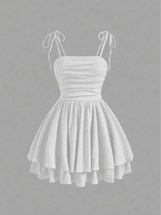 SHEIN MOD Women's One Shoulder Knot Pleated Dress | SHEIN USA Year 6 Graduation Dresses Australia, 13th Birthday Dress, Cute White Dresses, White Dress Graduation, Promotion Dresses, Cute Mini Dress, Cute White Dress, Cute Short Dresses