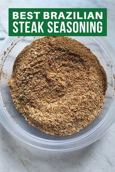 the best brazilian steak seasoning in a plastic container