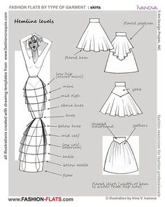 an image of fashion diagrams for dresses