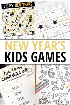 new year's games for kids to play in the classroom and on the table