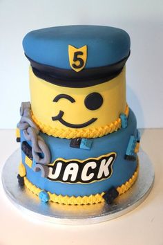 a birthday cake made to look like a police officer