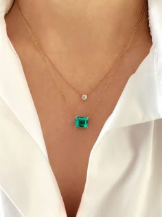 Emerald Solitaire Necklace, Esmeralda Jewelry, Sophisticated Jewelry, Lab Created Emerald, Classy Jewelry, Emerald Necklace, Emerald Jewelry, Girly Jewelry