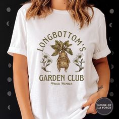 Herbology Shirt, Nerdy Clothes, Book Nerd Shirts, Nerd Shirt, Garden Shirt, Pug Shirt, Gardening Shirts, Garden Club, Adulting Shirts