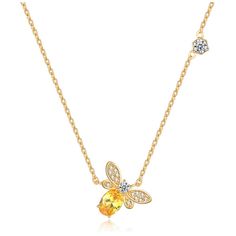 PRICES MAY VARY. Title: Hypoallergenic 14K Yellow Gold Dainty Cute Amber Lovely Tiny Honey Crystal Cubic Zirconia Bee Pendant Necklace for Women Teen Girls. Product Type: Departments > Women > Jewelry > Necklaces > Pendant Necklaces Mens Jewelry Necklace, Bee Pendant, Gold Bee, Bee Necklace, Girls Jewelry, Jewelry Branding, Gifts For Wife, Crystal Rhinestone, Pendant Jewelry