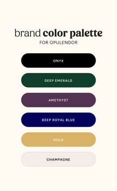 the brand color palette for opulendor