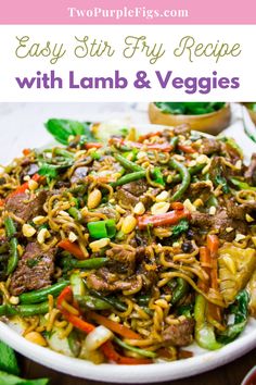 an easy stir fry recipe with lamb and veggies