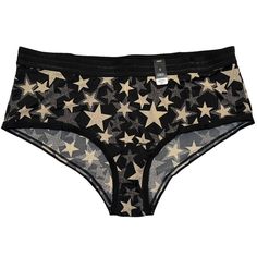 New Plus Sized Pantie Underwear. Silky Material With Stars. Cute Undergarment Sets, Cute Bra And Under Set, Black Stars, Plus Sized, Swaggy Outfits, Lace Thong, Black Star, Star Print, Black Tan