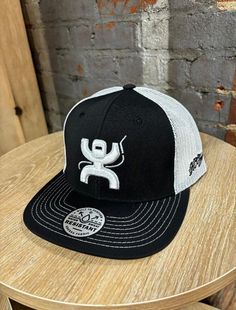 Hooey Arc Black Trucker Snapback Hat 1862T-BKWH-Painted Cowgirl Western Store White Fitted Six-panel Hats, White Fitted Baseball Cap With Curved Brim, Fitted White Snapback Hat, White Fitted Sports Hat, White Fitted Trucker Hat, Fitted White Trucker Hat, White Fitted Snapback Hat With Curved Brim, Arc Welders, Western Store