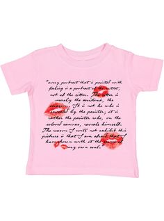 Book Kiss Tee - Pink Cute T Shirts Aesthetic, Pink Shirt Design, Aesthetic T Shirt Design, Baby Pink Tops, Girly Shirts, Unique Tops, Pink Movies, Pink Shirts, Prada Model