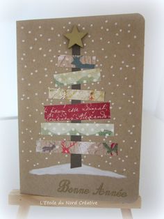 a card with a christmas tree on it