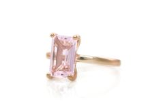 A delightful piece of handcrafted pink jewelry - rectangle Rose Quartz crafted in prongs of 14k rose gold-filled setting. A gorgeous piece to express your love in a promise ring or anniversary ring. Bring happiness to your loved one or get that very much needed wardrobe upgrade with this jewelry piece. ☛ 𝒜𝐵𝒞 - Add Engraving - https://etsy.me/3CLxYPZ ☛ Ring size - Select the size you would like from the drop down menu ♥ Gemstone Type - Rose Quartz (Lab Created) ♥ Gemstone Size - 7x11mm ♥ Gemst Pink Quartz Wedding Band, Rose Quartz Rings, Pink Quartz Ring, Rings Delicate, Ring Rectangle, Rectangle Ring, A Promise Ring, Wardrobe Upgrade, Dainty Gold Rings