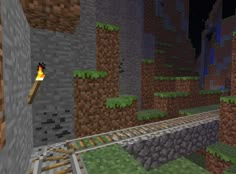 an image of a train track in minecraft