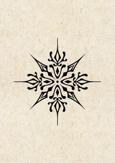 a black and white drawing of a snowflake