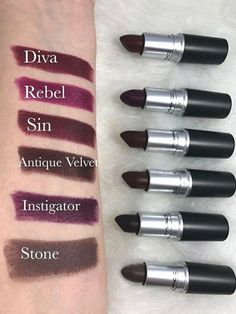 Vampy Lipstick, Maquillage On Fleek, Fall Lipstick, Mac Lipsticks, Alat Makeup, Makeup 101, Kesha, Makeup Swatches, Mac Makeup