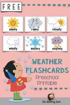 the weather flashcards for preschool