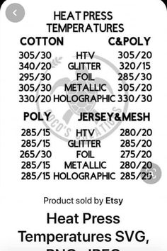 an advertisement for heat press temperature gauges