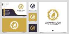 a woman logo and business card design