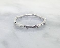 Non Traditional Wedding Rings Silver, Twig Wedding Band, Non Traditional Wedding Ring, Dainty Wedding Band, Bark Texture, Twig Ring, Carved Ring, Branch Design, Stacking Bands