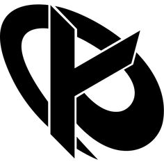 black and white logo with the letter p in it's center, surrounded by an arrow