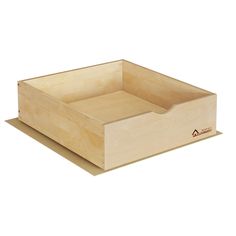 an empty wooden box on a white background