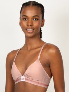 Hey trendsetter! Meet your new fav – the 'FOMO Free' Triangle Bralette from A Fresh Collection by Fruit of the Loom®. This bralette rocks a modern triangle shape. The novelty under bust elastic? It's like a mini support party happening all day long – comfort on point! It's not just a bra, it's a vibe, and it comes in sizes XS to 3XL because we've got everybody covered! We know you're all about that versatility, so we made the back straps fully adjustable and convertible. Straight up or crisscrossed – you do you, boo! And the hook and eye closure? Secure fit alert! And you know what's twice as nice? It's a 2 pack to double the fun and keep those good times rolling! Wave goodbye to FOMO and dive into a world of fun, comfort, and serious style with our Triangle Bralette! Triangle Top Sports Bra With Removable Pads, Pink Triangle Top Bra With Adjustable Straps, Seamless Triangle Top Sports Bra, Summer Triangle Top Bra With Light Support, Stretch Triangle Top Bra With Removable Pads, Trendy Seamless Triangle Top Bra, Padded Triangle Top Sports Bra, Pink Triangle Top Bra With Padded Cups, Summer Light Support Bra