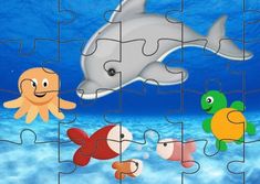 an image of a puzzle with animals in the ocean